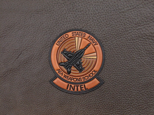 HAVOC  INTEL Patch,  Classic Embossed leather Brown tone color, Officially Licensed