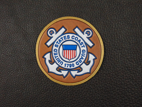 USCG Emblem on Vintage color leather