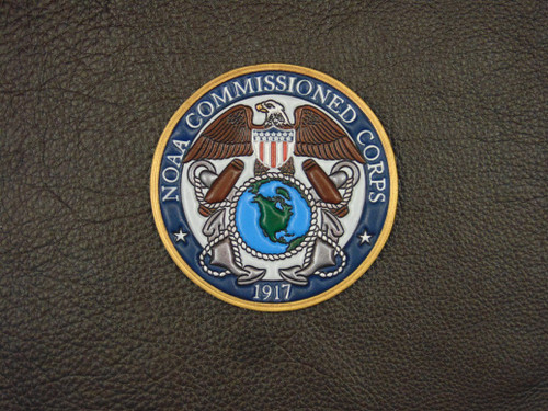 NOAA Commissioned Corps  Classic Embossed Leather, Full color