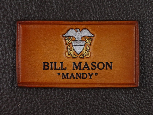 USN Officer Crest tag 2 lines of text