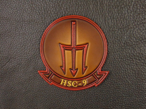 HSC-9 Embossed Leather Flight Jacket Squadron Patch
