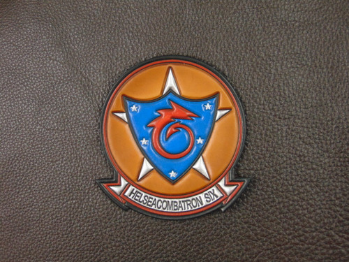 HSC-6 Embossed Leather Flight Jacket Squadron Patch