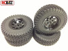 Set of 4 BLACK Waggon 5 lug Wheels With 1.9 Dirt Grabber Tyres Gelande G 2 D90