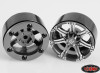 Dick Cepek Gun Metal 7 1.9" Beadlock Wheels 12mm Hex Scale HUBS Z-W0027 RC4WD