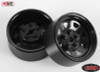 5 Lug Wagon 1.9 scale Steel Stamped Beadlock Wheels BLACK Pin Mount realistic[(4) One Set]