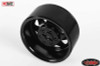 6 Lug Wagon 1.9 scale Steel Stamped Beadlock Wheels BLACK Pin Mount realistic[(4) One Set]