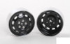Stamped Steel 1.7" 10-Oval Hole Wheels BLACK Z-W0313 RC4WD 5 Lug pin mount