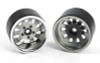 1.9" 5 Lug Steel Wheels w/ Chrome Beauty Ring SILVER Z-W0327 RC4WD 10 spoke