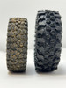 Shown side by side with stock tyre