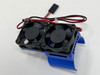 Fastrax Blue Aluminium Finned Twin Fan Motor Cooling Heatsink Unit FAST36-1 540