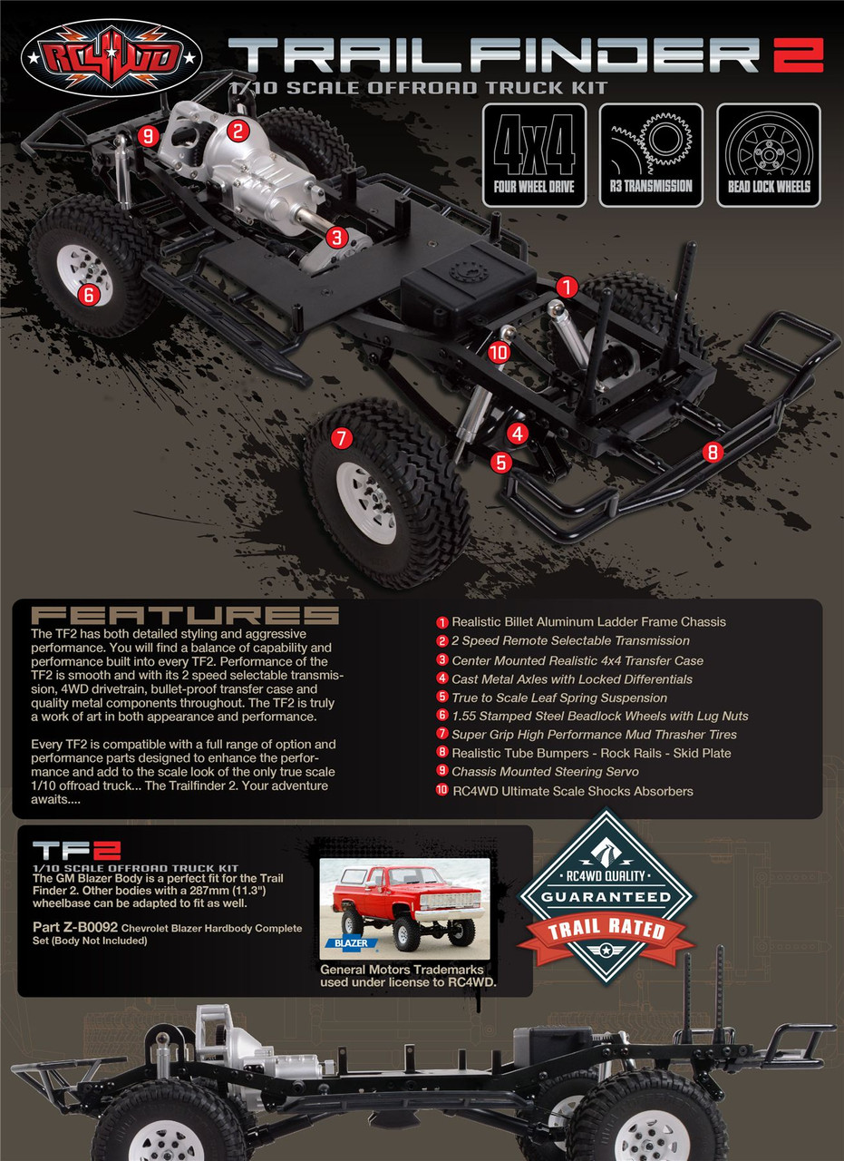Trail Finder 2 Truck Kit RC4WD Z-K0054 for Blazer Body Set TF2