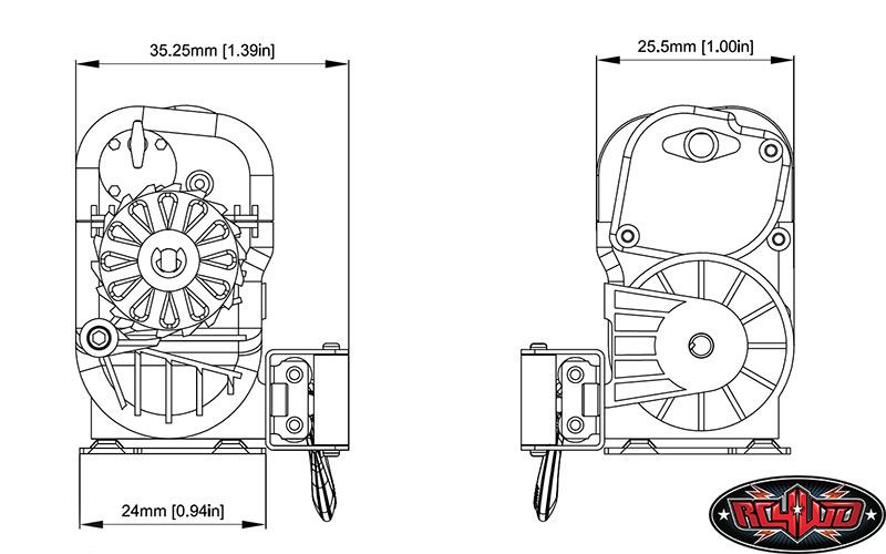 RC4WD 1/10 Warn 8274 TOY Winch FREE SPOOL Very POWERFUL Z