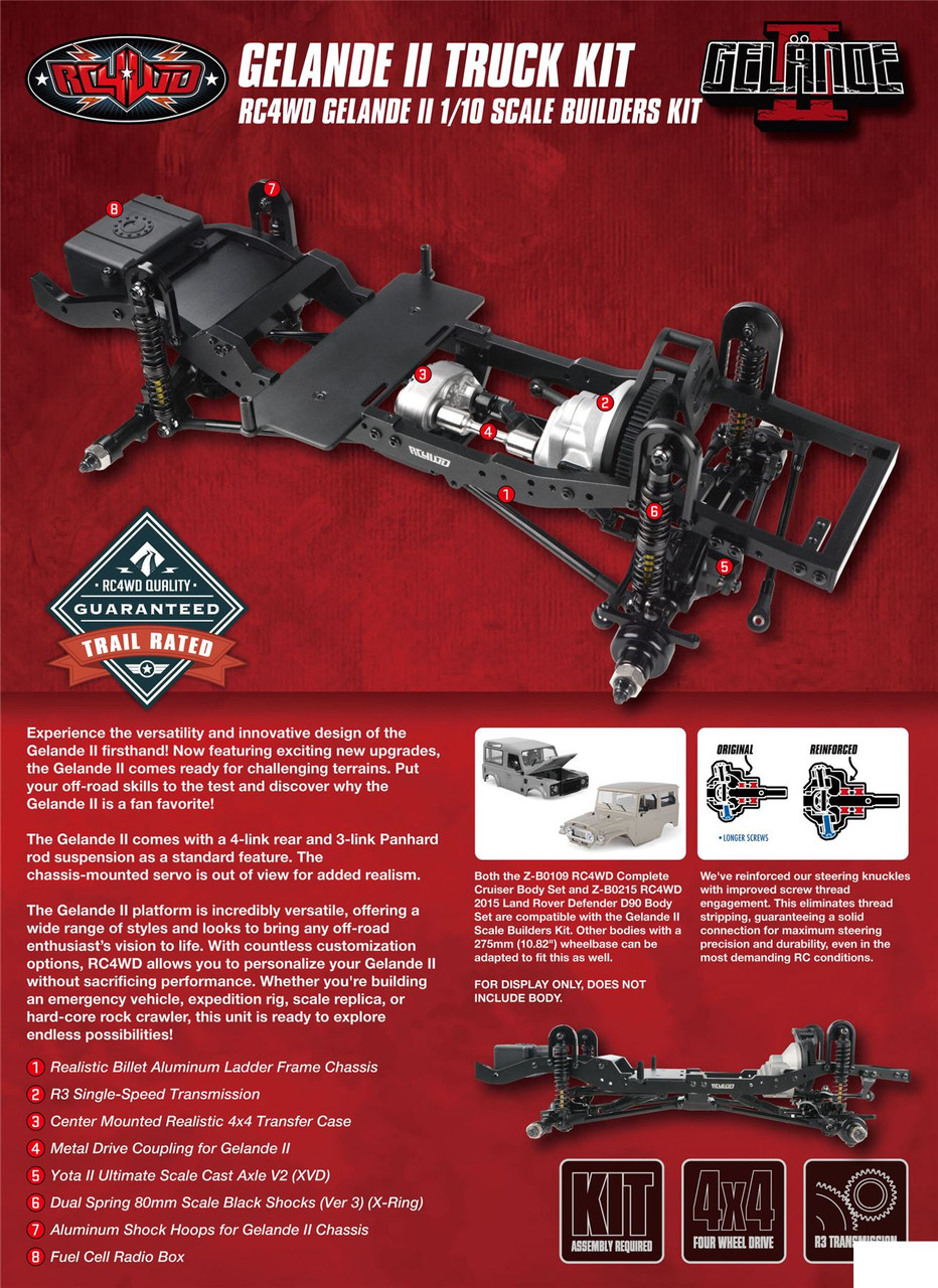 RC4WD Gelande II キット RC4WD Gelande II 1/10 Scale Rock Crawler Kit w/2015 Land Rover