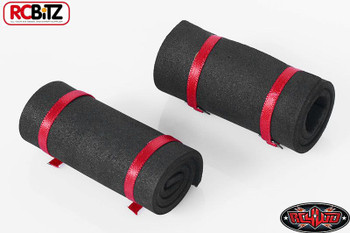 1/10 Scale Sleeping Roll Mat bed w/ straps 2 BLACK Red Straps 10th TOY Z-S1302