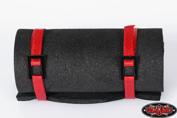 1/10 Scale Sleeping Roll Mat bed w/ straps 2 BLACK Red Straps 10th TOY Z-S1302