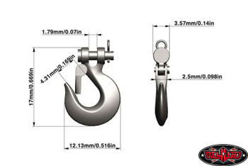 TOY RC4WD 1/10 Warn Winch Hook with safety latch SILVER detailed Decal sheet Z-S1011