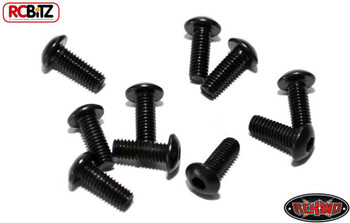 Steel Button Head Cap Screws M3 x 8mm 10 BLACK TF2 G2 Hex Mushroom RC4WD Z-S0652