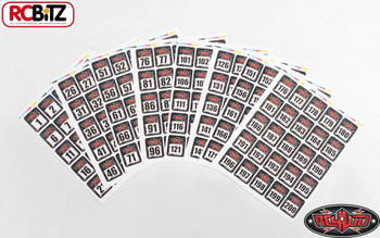 CLEARANCE 30% DISCOUNT RC4WD Event Numbers Decal Sheets 1 200 Gate Truck Markers Race Number Z-L0090