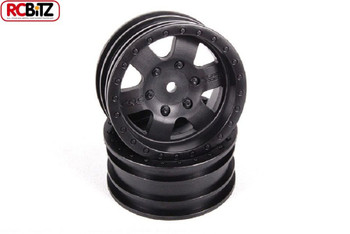 1.9" Rock CRC Wheels BLACK 2 inc Hubs 12mm Hex mount Glue on Axial AX31094