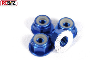 AXIAL M4 Serrated Nylon Lock Nut BLUE 4 Anti undo Yeti Wheel AXA1046 Wraith Nuts