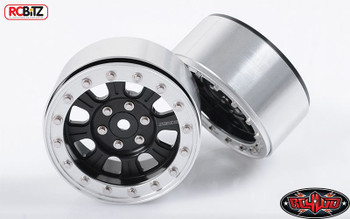 Raceline Monster 2.2 Beadlock Wheels Black Silver RC4WD Z-W0195 2.2" scale bolts