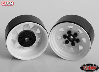 6 Lug Wagon 1.9 scale Steel Beadlock Wheel WHITE Pin Mount x1 RC4WD Z-Q0024