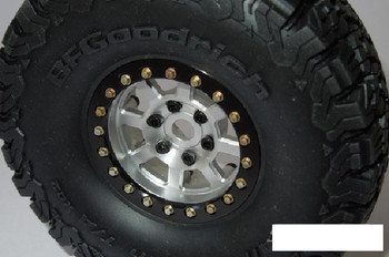 1.9” Assassin Ally Beadlock Wheels SILVER SSD00139 Vanquish SLW Hubs 12mm Hex