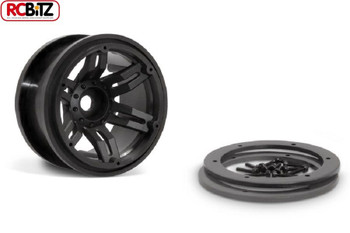 2.2" Rockster Beadlocks Scaler crawler Wheels 12mm Hex BLACK Wraith AX8091