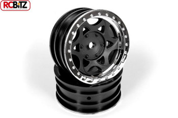 Axial 1.9 Walker Evans Wheels Chrome Black 2 AX08140 GLUE ON Plastic SCX10