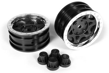 Axial 1.9 Walker Evans Wheels Chrome Black 2 AX08140 GLUE ON Plastic SCX10