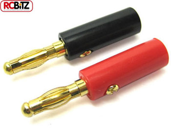 4.0mm GOLD Connector RED & BLACK Bannana Bullet Plugs ET0600 RC 4mm