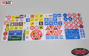 RC4WD Scale Signs Set inc stands & Poles 10th US & EU Road Sign Gates Z-X0035 RC