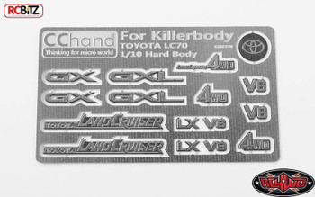 Metal Emblems for Toyota Killerbody LC70 Badge Logo RC4WD VVV-C0374 rcBitz rc