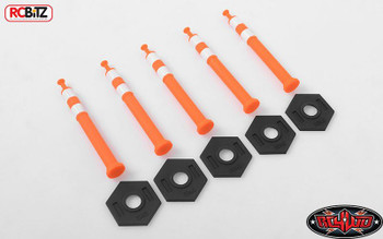 1/12 Tall Highway Road Traffic Cones x5 RC4WD Z-S1619 ORANGE Rubber Semi Truck