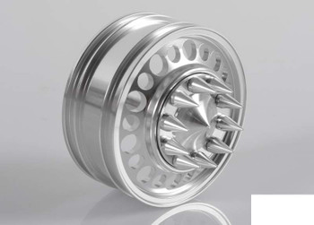 Chaos Semi Truck Front Wheels w/ Spiked Caps RC4WD Z-W0154 x2 SILVER Alli RC