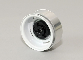 1.55" Landy Vintage Stamped Steel Beadlock Wheels White Land Rover RC4WD Z-W0076