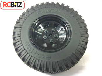 Set of 4 BLACK Waggon 5 lug Wheels With 1.9 Dirt Grabber Tyres Gelande G 2 D90