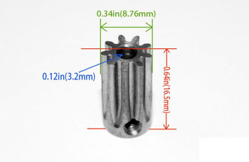 9 Tooth .8 Mod Hardened Steel Long Pinion Gear Z-G0033 RC4WD 3.1 hole 17mm long