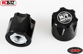 RC4WD Mickey Thompson Metal Series Wheel Center Caps 2 Hubs Hub BLACK Z-S0850