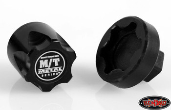 RC4WD Mickey Thompson Metal Series Wheel Center Caps 2 Hubs Hub BLACK Z-S0850