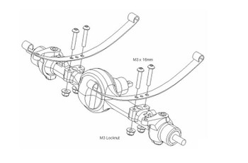 CLEARANCE 30% DISCOUNT Yota Axle Leaf Spring Mounting Screw Kit Z-S0863 RC4WD TF2 M3 x 16mm & Locknut