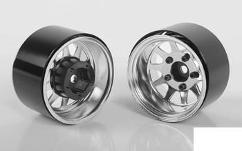Deep Dish Wagon 1.55" Stamped Steel Beadlock Wheels CHROME Z-W0285 RC4WD G2
