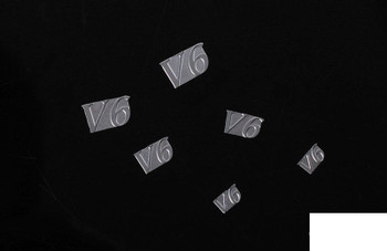 CLEARANCE 30% DISCOUNT RC4WD 1/10 V6 Emblem Set Z-S1131 V 6 logo 3 SIZES Metal badge 10th RC TOY