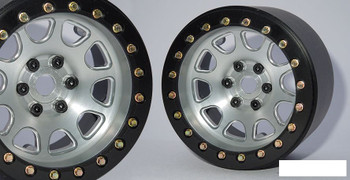 SSD 2.2" D Hole Beadlock Wheels SILVER SSD00158 Aluminium Wheel Scale bolts