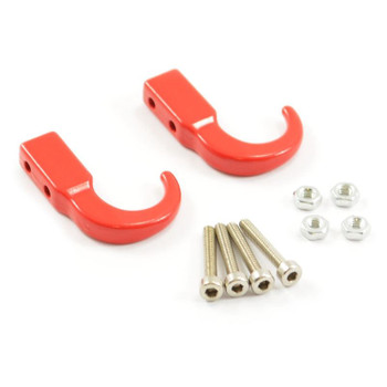 Fastrax Metal Bolt-On Hooks 2 pcs FAST2324R Red Tow Hook Aluminium Scale detail