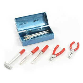 Fastrax Scale Painted Tool Box & 6 Tools FAST2348 Accessory Hammer Spanner RC
