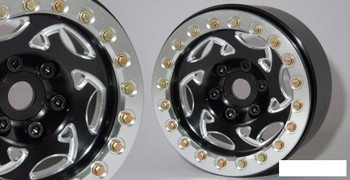 SSD 1.9" Champion Beadlock Wheels BLACK SILVER ring SSD00242 CNC Aluminium