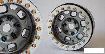 SSD 1.9" Contender Beadlock Wheels GREY SILVER ring SSD00264 6 bolt design SLW