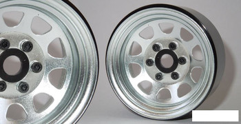 SSD 1.9" Steel Stock Beadlock Wheels SILVER SSD00278 D Hole RC4WD D90 SSD-RC