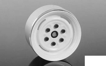 Vintage Yota 6 Lug Stamped Steel 1.55" Beadlock Wheels WHITE Z-W0288 RC4WD